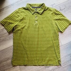 REI Polo Shirt Mens Large Striped Short Sleeve Spandex Outdoor Golf Casual